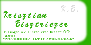 krisztian bisztriczer business card